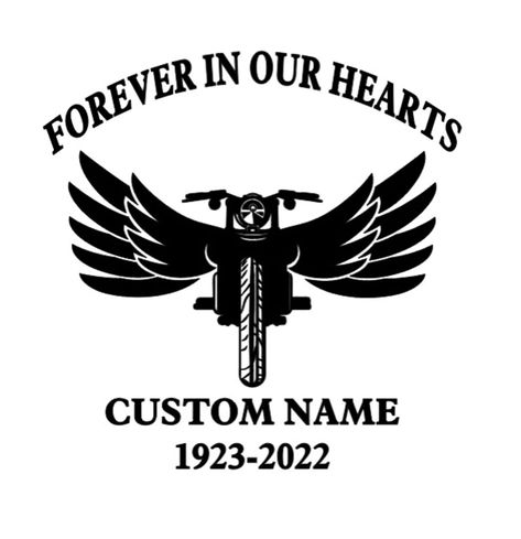 This lovely personalized / custom decal makes a great bereavement / grieving gift for someone who just lost a loved one or is a great way to remember someone who was special in your life. These decals look great on car windows and are resistant to the weather elements like water, sun, snow and do not fade for years to come.  This decal sticker has a complete transparent background and we use Oracal 651 Glossy vinyl to make them. Each decal is customized with a name and a date.  This decal can ad Memorial Decals Cars, Memorial Messages, Cricut Quotes, Memorial Decals, Angel Wings Heart, Forever In Our Hearts, Wood Walls, Circuit Ideas, Biker Quotes