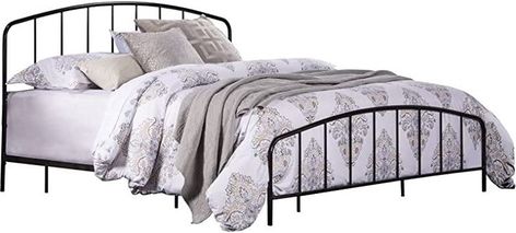 Hillsdale Furniture Tolland Metal King Bed with Arched Spindle Design Black Metal King Bed, King Metal Bed, Spindle Design, Bedroom Redesign, Iron Bed Frame, Cool Bunk Beds, Arched Headboard, Hillsdale Furniture, Contemporary Cottage