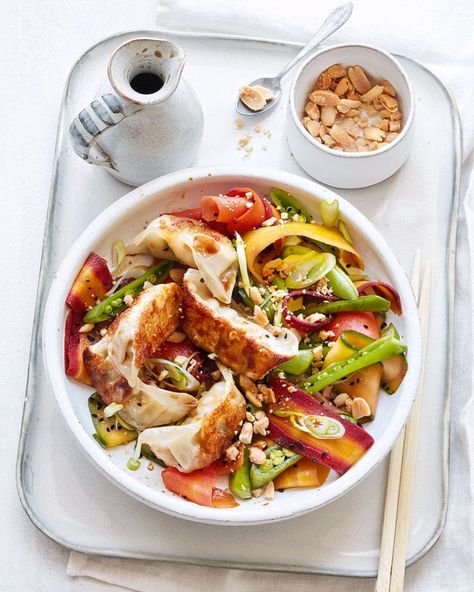 Vegetable Gyoza, Salted Peanuts, Recipe For 1, Weeknight Recipes, Work Lunches, Light Meals, Nigella Seeds, Delicious Magazine, Recipes Delicious