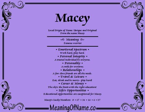 Meaning of name Macey Macey Core, Personal Integrity, Greek Names, Foreign Travel, Middle English, Baby Names And Meanings, Female Names, Butterfly Kisses, Name Meaning