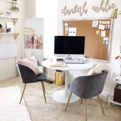 One of my favorite corners in our home 💛 I changed this space up a bit by swapping my traditional-style desk with a round table and I love how it feels! It’s the ultimate creative space. • http://liketk.it/2umly #liketkit @liketoknow.it (I’ve tagged as many sources as I can! As always, you can shop my photo via the “shop my instagram” link in my profile!) Home Office Table Desk, Round Office Table, Round Desk, Feminine Home Offices, Office Table Desk, Home Office Table, Home Office Space, Office Room, Trendy Home