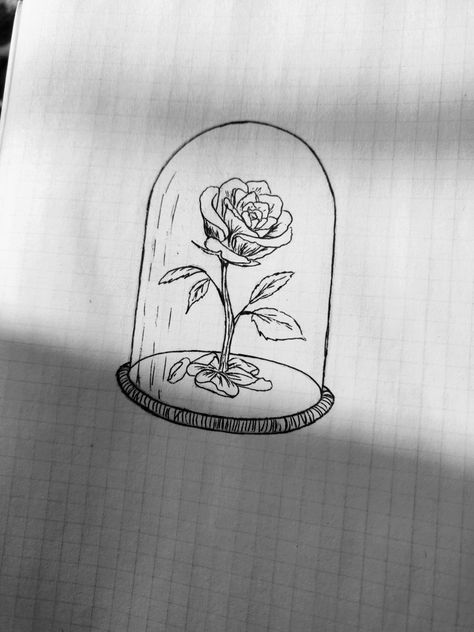 Simple Beauty And The Beast Tattoo, Beauty And The Beast Rose Drawing, Beauty And The Beast Flower, Beauty And The Beast Rose Tattoo, Leg Tats, Beauty And The Beast Tattoo, Tattoos 2024, Belle And Beast, Rose Drawing