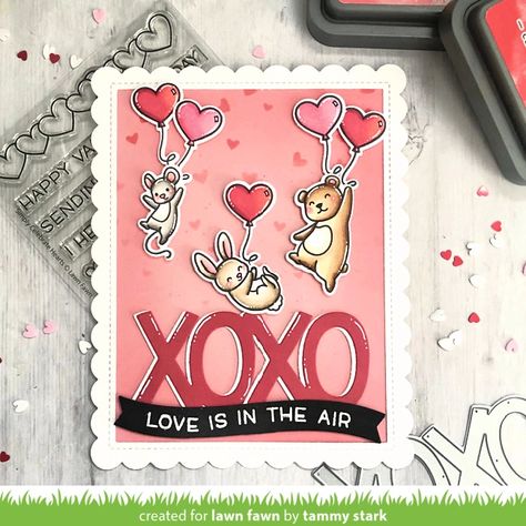 Lots of Heart Week {Day 5} - Lawn Fawn Lawn Fawn Design, Xoxo Card, Lots Of Hearts, Lawn Fawn Blog, Garland Backdrops, Fawn Design, Team Inspiration, Lawn Fawn Stamps, Valentine Cards Handmade