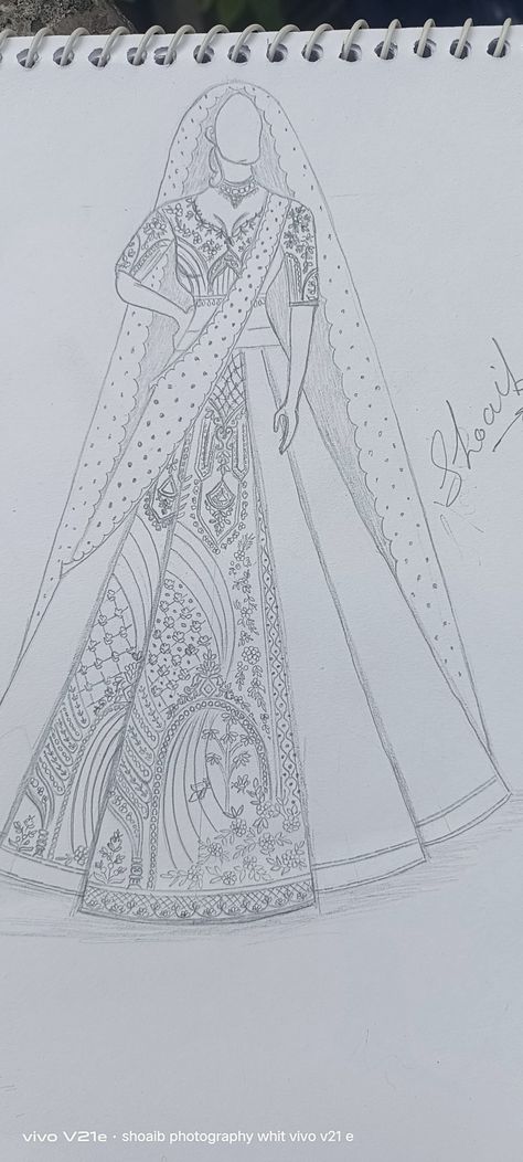 Embroidery Khaka, Kashida Embroidery, Fashion Model Drawing, Latest Bridal Lehenga, Abstract Art Painting Techniques, Sketches Pencil, Art Sketches Pencil, Border Embroidery Designs, Fashion Designing