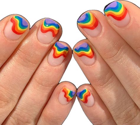 Rainbow Nails Design, Rainbow Nail, Mens Nails, Gender Norms, Pride Rainbow, Rainbow Nails, Rainbow Pride, World Of Color, Short Nails