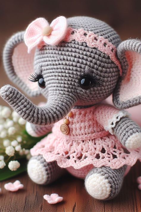 The Blossom Baby Elephant Amigurumi captures the essence of springtime sweetness, meticulously crocheted to bring joy and a touch of whimsy to any admirer. Cute Crochet Elephant, Crochet Pattern Elephant, Crochet Patterns Amigurumi Animals, Crochet Animals Free Patterns Amigurumi, Crochet Toy, Crochet Elephant Stuffed Animal, Crochet Elephant Pattern Free, Chunky Crochet Elephant, Crochet Turtle Pattern