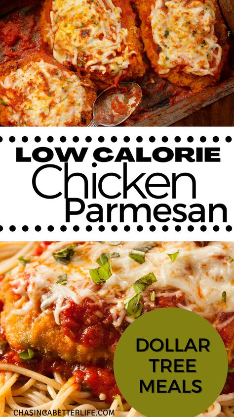 Low Calorie Chicken Parmesan: Under 300 Calories per Serving! Low Calorie Chicken Parmesan, Low Cal Chicken Recipes, Easy Low Calorie Dinners, Chicken Parmesan Recipe Healthy, 300 Calorie Dinner, Low Calorie Chicken Recipes, Recipes Under 300 Calories, Chicken Parmesan Recipe Easy, Healthy Chicken Parmesan