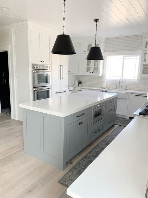 Why is Sherwin Williams High Reflective White SO HARD TO GET??? - Kylie M Interiors Small Kitchen Gray Floor, Behr Light Grey Paint Colors, Whitest White Paint, High Reflective White, Kylie M Interiors, Black Pendants, Light Grey Paint Colors, Remodel House, White Paint Color