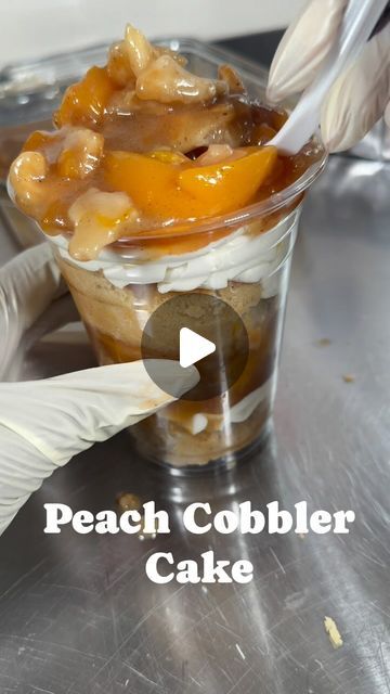 Busy Baking on Instagram: "Peach cobbler cake cup 🍑  . . . . . . #peachcobbler #peachcobblercake #cakecup #cakecups #cake  #buttercream #buttercreamcake #cakedecorating #losangeles #losangelescakes #cake #baker #birthday #birthdaygirl #birthdaycake #inglewood #cakes #smallbusiness #smallbusinessowner #womanownedbusiness #viralcake #viral #desserts" Peach Cobbler Cups, Viral Desserts, Cobbler Cake, Peach Cobbler Cake, Cake Cup, Party Checklist, Cake Buttercream, Cup Ideas, Brunch Party