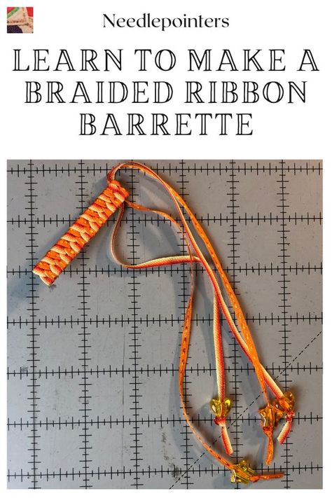 Ribbon Barrettes Diy, Hair Barrettes Hairstyles, Tutorial Braids, Braids And Beads, Ribbon Barrettes, Braided Ribbon, Booth Inspiration, Quick Crochet Projects, Ribbon Braids