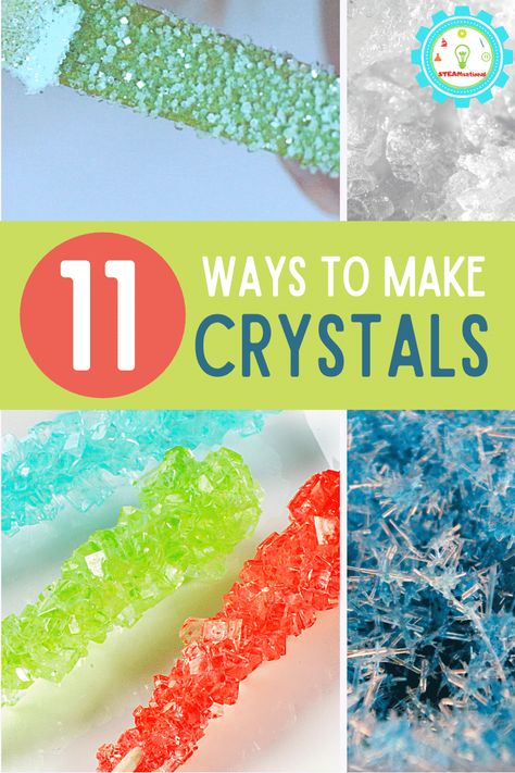 Kid Experiments At Home, Crystals At Home, Grow Crystals, Diy Crystal Crafts, Crystals For Kids, Elementary Science Experiments, Grow Your Own Crystals, Science Experiments Kids Elementary, Borax Crystals