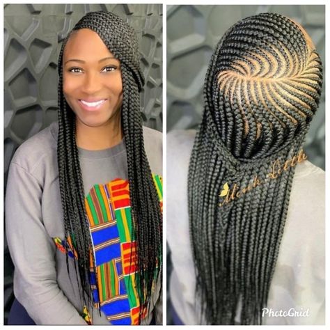 Two Layer Feed In Braids Side Part, Layered Feed In Braids, Two Layer Feed In Braids, Layer Feed In Braids, Protective Styles For Natural Hair Short, Design Braids, Bridal Hair Pieces Boho, Layer Feed, Braiding Hairstyles