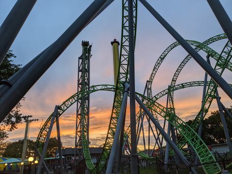 Adventureland Iowa, Sunset Rollercoaster, Mountain Roller Coaster, Amusement Park Roller Coaster, 2023 Moodboard, Pixel Photography, Insane Roller Coasters, Roller Coaster Ride, Roller Coasters