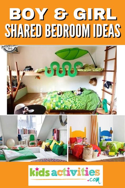 Today we have the best list of boy and girl shared bedroom ideas. If you’re like me, you have a large family and not enough room. That’s okay, because these amazing boy and girl ideas for shared bedrooms are great for any home with multiple kids and limited bedroom space. Boy Girl Shared Bedroom Ideas, Shared Bedroom Ideas, Boy And Girl Shared Room, Boy And Girl Shared Bedroom, Shared Nursery, Kids Shared Bedroom, Shared Girls Bedroom, Built In Bunks, Shared Bedroom