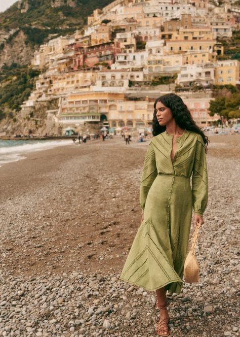 Jolane Skirt - Olive - Linen - Sézane Linen Skirt Outfit, Vestidos Maxi, Rok Outfit, Latest Summer Fashion, Lace Bands, Style Box, Midi Length Skirts, Knitwear Dress, Summer Fashion Trends