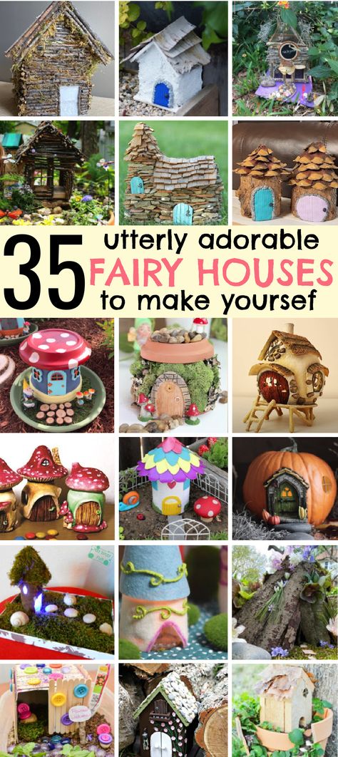 Garden Ideas Homemade, Miniature Garden Diy, Cute Fairy Garden, Kids Fairy Garden, Pumpkin Fairy House, Diy Fairy Garden, Tattoo Plant, Fairy House Crafts, Clay Fairy House