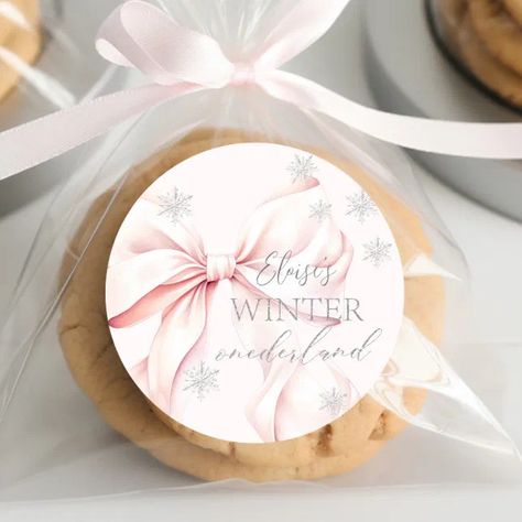 Pink Winter Onederland 1st Birthday Classic Round Sticker | Zazzle Winter Onederland Party, Surprise Baby Shower, Birthday Paper Plates, Birthday Party Set, Birthday Paper, Pink Winter, Winter Onederland, Frozen Birthday, Birthday Design