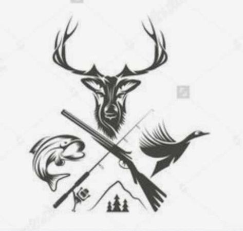 Memory Of Brother Tattoo, Brother Tattoo, Hunting Tattoos, Brother Tattoos, Deer, Hunting, Tattoo Ideas, Fishing, Tattoos