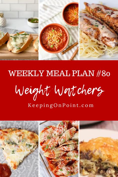 Weight Watchers Weekly Meal Plan No. 80 - this meal plan includes dinner recipes for the week plus a printable shopping list! Ww Meal Plan, Weight Watchers Food Points, Keeping On Point, Weight Watchers Plan, Slow Cooker Stuffed Peppers, Weight Watchers Tips, Weight Watchers Meal Plans, Weight Watcher Dinners, Eating Light