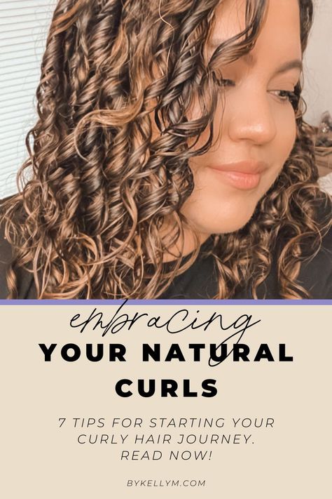 In this blog post, I share 7 tips for embracing your natural curls. #curlyhair #curlygirl | embrace natural curls | embrace natural curly hair | how to embrace natural curls Curly Hair Journey, Straight Wavy Hair, Natural Curly Hair, Limp Hair, Curly Girl Method, Curly Hair Routine, Hair Blog, Curly Hair Care, Curly Hair Tips