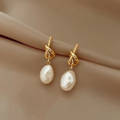 Faster shipping. Better service French Style Jewelry, Flat Pearl Earrings, Chemical Substances, Sweet Accessories, Euro Summer, Baroque Pearl Earrings, Vintage Material, Classy Jewelry, Jewelry Lookbook