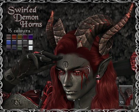 lunar-nelfean: ∙∙ Swirled Demon Horns (Sims 4)... | love 4 cc finds Sims Demon Cc, Sims 4 Demon Mod, Sims 4 Cc Demon Horns, Ts4 Demon Cc, Demon Sims 4 Cc, Sims 4 Horns Cc, Sims 4 Cc Horns, Sims 4 Demon Cc, Demon Clothes