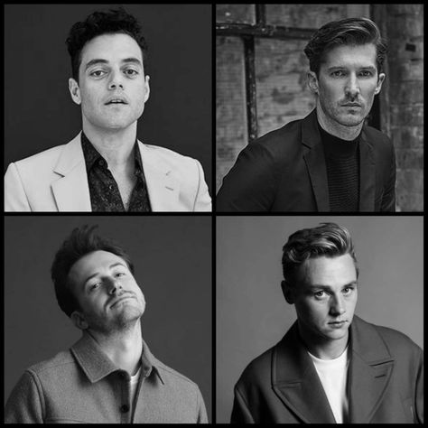 #bohrap's guys Bohrap Cast, Gwilym Lee, Joe Mazzello, Borhap Cast, Ben Hardy, Real Queens, Rami Malek, Queen Band, Brian May