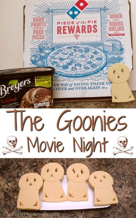 Goonies Movie Night, Goonies Party, Goonies Movie, Movie Night Dinner, Movie Night Theme, Movie Night For Kids, Movie Night Food, Disney Dinner, Disney Movie Night