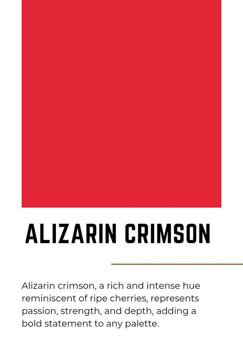 Unique Color Names, Alizarin Crimson, Color Name, Color Names, Unique Colors, Color