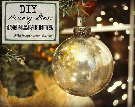 DIY mercury glass Christmas ornaments  Don't pay a fortune for mercury glass ornaments this year!  Make your own with some spray paint and glass ornaments! Diy Mercury Glass Ornaments, Mercury Ornaments, Christmas Bubbles, Christmas Diy's, Christmas Orniments, Mercury Glass Diy, Making Ornaments, Mercury Glass Ornaments, Ornament Ideas