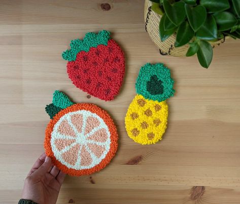 How to Make Punch Needle Coasters + FREE Pattern! | LoveCrafts Punch Needle Coaster Patterns Free Printable, Punch Needle Coaster Patterns, Punch Needle Patterns Free Printable, Coasters Free Pattern, How To Make Punch, Punch Needle Coasters, Punch Needle Coaster, Coaster Diy, Coaster Patterns