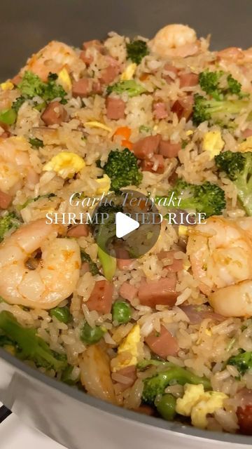 Sheila Williams on Instagram: "garlic teriyaki shrimp & spam fried rice | this one of my go-to dinners that I love to make for my family. It’s easy & so FLAVORFUL. I make ahead 6 cups of jasmine rice in a rice cooker either the day before or the morning of. Then use it to make fried rice. Perfect for weeknight dinner! Let me know if you make it✨

•add 2 tbsp olive oil to wok or large skillet on medium high heat
•add 2-3 tbsp minced garlic & red onions
•stir in diced spam (I use lite) 
•add 1tbsp teriyaki sauce & continuously stir until spam starts to brown
•add in 2 cups of broccoli florets & 1/2 cup frozen peas/carrots
•drizzle some more olive oil, reduce heat & cover for 5min
•stir in 6 cups of cooked jasmine rice, 4tbsp teriyaki, 1tbsp soy sauce & 1tbsp sriracha 
•in a separate skillet Rice In A Rice Cooker, Spam Fried Rice, Make Fried Rice, Teriyaki Shrimp, Making Fried Rice, Red Onions, Jasmine Rice, Teriyaki Sauce, Broccoli Florets