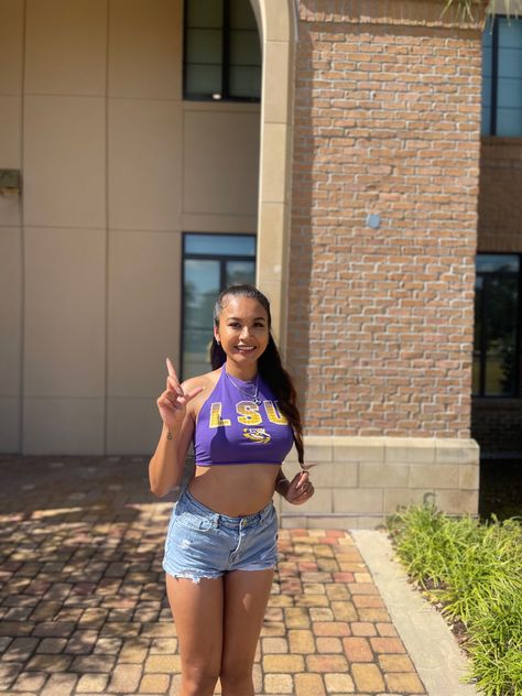 Lsu Game Day Outfit Black Women, Lsu Game Day Outfit, Lsu Game Day, Lsu Game, College Gameday Outfits, Outfit Black Women, Gameday Outfits, College Gameday, Game Day Outfit