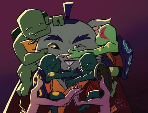 Rottmnt Family Photo, Tmnt Family, Rottmnt Fanart, Teenage Mutant Ninja Turtles Funny, Tmnt 2018, Mystic Arts, Raphael Tmnt, Tmnt Movie, Turtle Tots