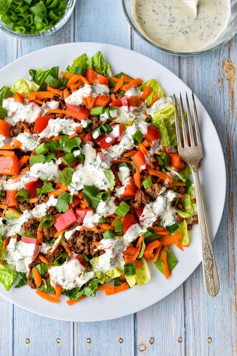 Low Fodmap Taco Salad, Ground Beef Low Fodmap Recipe, Low Fodmap Salads, Fodmap Tacos, Low Fodmap Lunch Ideas, Salad Low Fodmap, Low Fodmap Diet Food Lists, Low Fodmap Salad, Low Fodmap Lunch