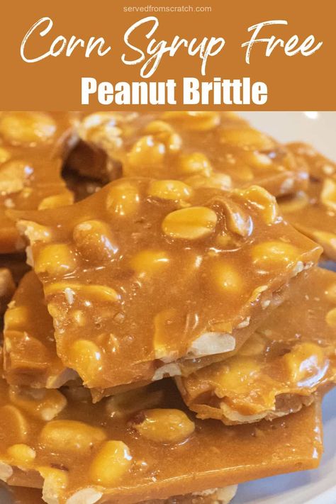 Our Corn Syrup Free Peanut Brittle is everything you love about this classic treat but without any of the unnecessary additives! Healthy Peanut Brittle Recipe, Healthy Peanut Brittle, Peanut Butter Brittle Easy, Amish Peanut Brittle Recipe, Peanut Brittle Recipe No Corn Syrup, Peanut Brittle Recipe Easy No Corn Syrup, Sugar Free Peanut Brittle, Peanut Brittle No Corn Syrup, Sugar Free Peanut Brittle Recipe