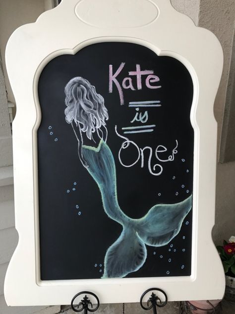 Mermaid Chalk Art, Chalkboard Door, Pavement Art, Chalk It Up, Chalk Drawings, Mural Wall, Chalkboard Art, Mural Wall Art, Chalk Art