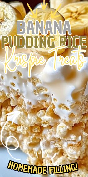 Banana Pudding Rice Krispie Treats Rice Krispie Treats With Pudding, Banana Pudding Rice Krispies, Banana Rice Krispie Treats, Banana Pudding Rice Crispy Treats, Crunch Bars Recipe Rice Krispies, Recipes With Rice Krispies Cereal, Banana Pudding Rice Krispie Treats, Flavored Rice Krispie Treats, Nutella Rice Krispie Treats