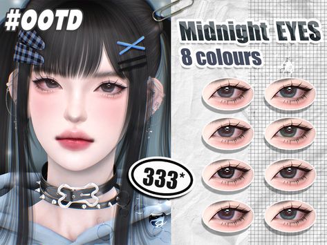 The Sims 4 Cc Korean Makeup, Sims 4 Cc Korean Eyes, Sims 4 Cc Asian Eyes, Sims 4 Custom Content Makeup, Sims 4 Asian Makeup, Cc Eyes, Japanese Eyes, Egirl Makeup, Sims 4 Cc Eyes