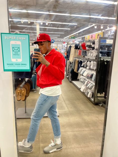 #mensclothing Cherry 12s Outfit Men, Jordan 1 Red Outfit Men Style, Red Jordans Outfit Men, Bred 11 Outfit Men, Cherry 11s Outfit Men, Jordan 2 Outfit Men, Red And White Dunks Outfit Men, Jordan 3 Outfit Men, Red Shirt Outfit Men Streetwear