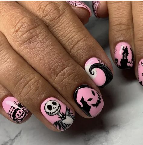 Bride Design, Cute Bride, Christmas Pink, Halloween Nail, Halloween Nail Art, Nightmare Before, Square Shape, Nightmare Before Christmas, Before Christmas