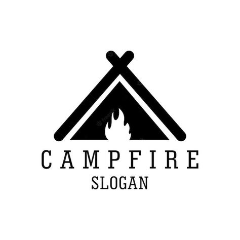 Camp Logo, Wood Badge, Fire Logo, Camp Fire, Post Design, Campfire, Vector Logo, Vector Design, Premium Vector