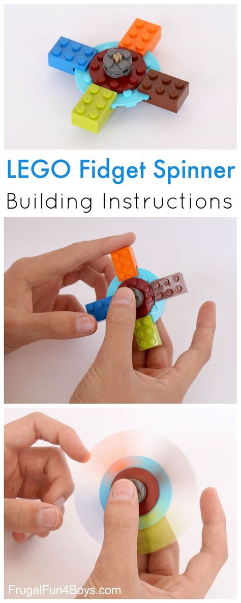 How to Build a LEGO Fidget Spinner - So cool!!! Step by step instructions and the post has a video too. Lego Fidget Spinner, Lego Fidget, Lego Club, Lego Bricks, Lego Party, Lego Projects, Lego Creations, Fidget Spinner, Survival Gear