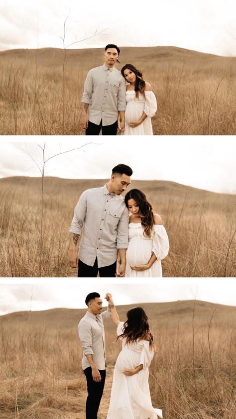 Porch Maternity Photos, Couple Maternity Photos Outdoor, Maternity Photos With Older Brother, Long Grass Maternity Shoot, Maternity Photoshoot Inspiration, Gender Neutral Maternity Photos, Boho Family Maternity Photos, Individual Maternity Poses, Maternity Photos With Ultrasound Picture