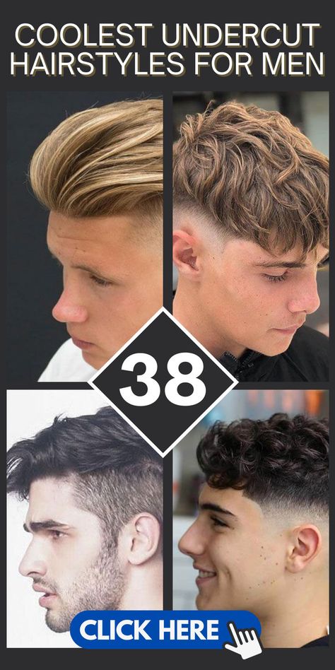 Elevate your style with the 38 coolest undercut hairstyles for men! Discover trendy and edgy looks to enhance your haircut. #UndercutHairstyles #MensHair #StyleInspiration Best Undercut Hairstyles For Men, Half Shaved Hair Men, Modern Undercut Men, Mens Disconnected Undercut, Medium Length Undercut Men, Fade Undercut Mens, Men’s Long Hair Low Undercut, Medium Length Hair Men Undercut, Emo Haircuts For Guys