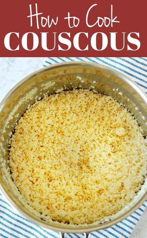 How to Cook Couscous on the stovetop and in a microwave in just minutes! Perfectly fluffy and ready to serve couscous can be used in a variety of dishes! #couscous #vegetarian #vegan #healthy #sidedish How To Cook Couscous How To Make, How To Make Couscous, How To Cook Couscous, Zucchini Bread Recipes Chocolate, Cooking Couscous, Cook Couscous, Giant Couscous, Making Couscous, Bulgar Wheat