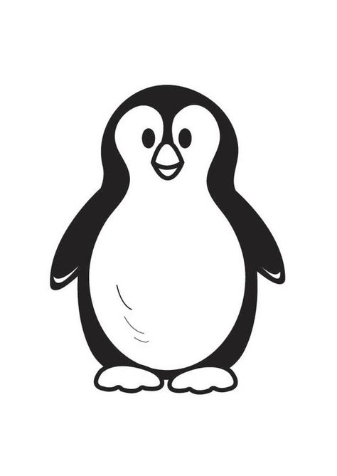 Dibujo para colorear pingüino Baby Flash Cards, Penguin Coloring Pages, Penguin Coloring, High Contrast Images, Baby Education, Free Coloring Sheets, Patch Aplique, Baby Images, Baby Development