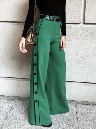 Pants Silhouette, Color Pants, Solid Color Pants, Zipper Pants, Elegant Color, Trouser Style, Green Pants, Type Of Pants, Fall Style