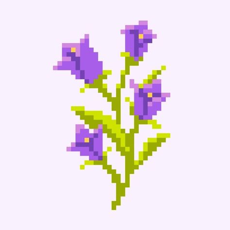 Flores Pixel Art, Pixel Plants, Flower Pixel Art, Pixel Flower, Hibiscus Wallpaper, Pixel Sprites, Flowers Icon, Pixel Art Templates, Quick Crochet Patterns