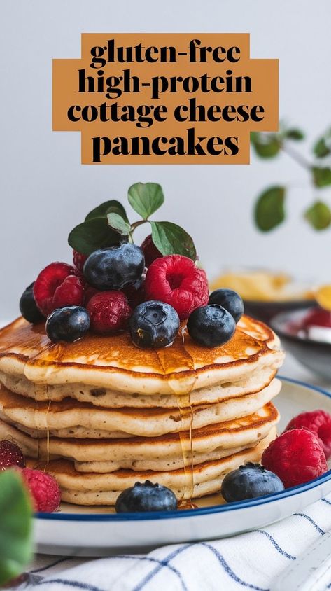 Start your day with these high-protein cottage cheese pancakes that are light, fluffy, and packed with nourishing ingredients. A perfect choice for a healthy morning boost, they’re a delicious addition to gluten-free breakfast recipes. #HighProteinPancakes #GlutenFreeRecipes #HealthyBreakfastIdeas Oat Flour Cottage Cheese Pancakes, Cottage Cheese And Oats Pancakes, High Protein Gluten Free Pancakes, Cottage Cheese Pancakes Gluten Free, Gluten Free Cottage Cheese Pancakes, High Protein Cottage Cheese Breakfast, Fluffy Cottage Cheese Pancakes, High Protein Gluten Free Breakfast, Gluten Free High Protein Breakfast